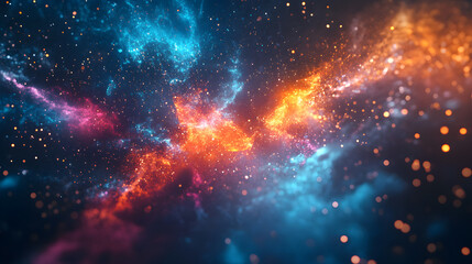 Fototapeta premium Abstract 3D music visualizer with colorful particles, 3D background music, dynamic and captivating