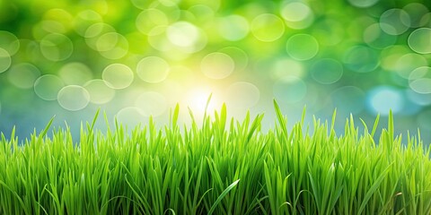 Obraz premium Lush green grass isolated on background, lawn, field, meadow, vibrant, fresh, nature, eco-friendly, garden, foliage, organic