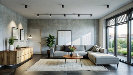 Modern room with minimalist decor and natural light , interior design, contemporary, stylish, furniture, decor, clean, bright