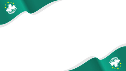 wavy macau flag vector background with copy space for text. macau national day