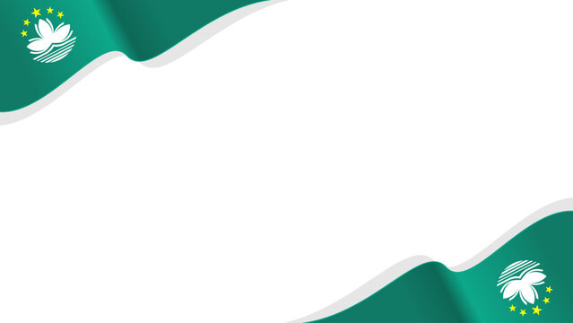 wavy macau flag vector background with copy space for text. macau national day