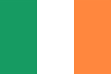 The official flag of Ireland with a rectangular shape. Editable and scalable vector graphic illustration isolated on white background eps file.