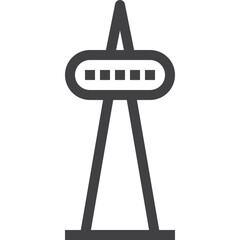 Simple vector building on the book outline icon on white background