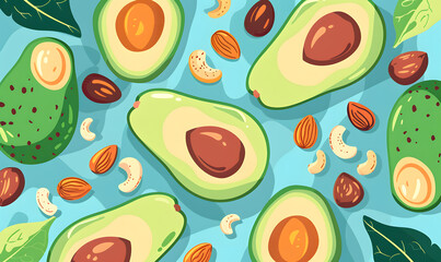 fruits and vegetable herbal concept  for background or 2d illustrator cartoon.