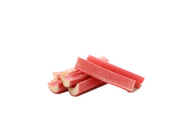 PNG,Rhubarb stalks, isolated on white background