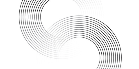 Abstract white color horizontal banner background with white circle lines. Geometric stripe line art design. Modern white lines. Futuristic technology concept. modern