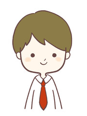 Obraz premium 赤いネクタイをする男性のイラスト