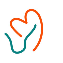 Orange blue squiggle lines decoration 