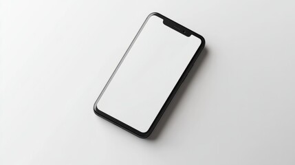 Realistic trendy smartphone mockup with blank white screen isolated on white background. For any user interface test or presentation. stock illustration 