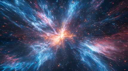 Fototapeta premium Captivating Cosmic Explosion Illuminating the Expansive Universe with Mesmerizing Energy and Radiance