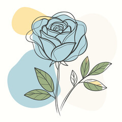 Minimalist One-Line Hand-Drawn Flower Vector Art