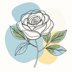 Minimalist One-Line Hand-Drawn Flower Vector Art