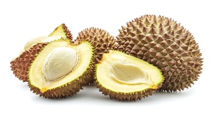 Fototapeta premium Durian Fruit with Spiky Skin and Creamy Inside