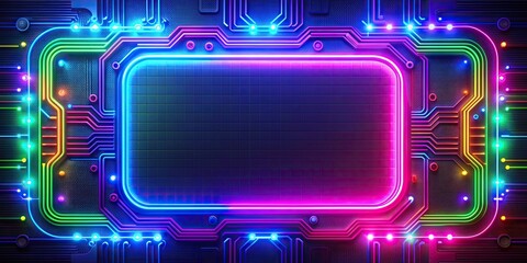 Neon tech board with vibrant colors and futuristic design, neon, tech, board, vibrant, colors, futuristic, design