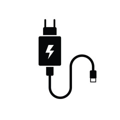 Phone Charger and USB Cable Sign and Symbol for Charging Station