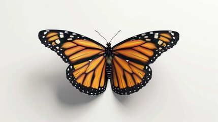 Fototapeta premium Monarch Butterfly on White Background