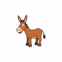mule isolated on white, mule vector illustration, animal vector art, mule silhouette, pet vector icon, donkey cartoon line art, eps