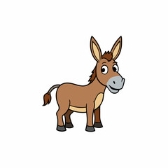 Obraz premium mule isolated on white, mule vector illustration, animal vector art, mule silhouette, pet vector icon, donkey cartoon line art, eps