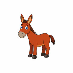 mule isolated on white, mule vector illustration, animal vector art, mule silhouette, pet vector icon, donkey cartoon line art, eps