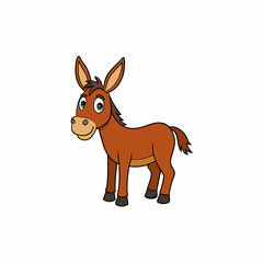 mule isolated on white, mule vector illustration, animal vector art, mule silhouette, pet vector icon, donkey cartoon line art, eps