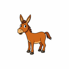 mule isolated on white, mule vector illustration, animal vector art, mule silhouette, pet vector icon, donkey cartoon line art, eps