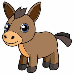 mule isolated on white, mule vector illustration, animal vector art, mule silhouette, pet vector icon, donkey cartoon line art, eps