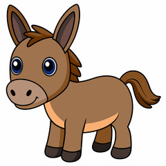 mule isolated on white, mule vector illustration, animal vector art, mule silhouette, pet vector icon, donkey cartoon line art, eps