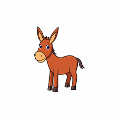 mule isolated on white, mule vector illustration, animal vector art, mule silhouette, pet vector icon, donkey cartoon line art, eps