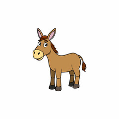 mule isolated on white, mule vector illustration, animal vector art, mule silhouette, pet vector icon, donkey cartoon line art, eps