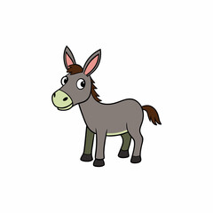 mule isolated on white, mule vector illustration, animal vector art, mule silhouette, pet vector icon, donkey cartoon line art, eps