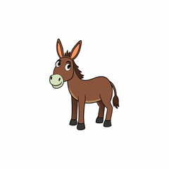 mule isolated on white, mule vector illustration, animal vector art, mule silhouette, pet vector icon, donkey cartoon line art, eps