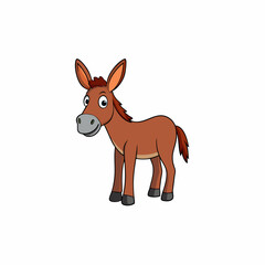 mule isolated on white, mule vector illustration, animal vector art, mule silhouette, pet vector icon, donkey cartoon line art, eps