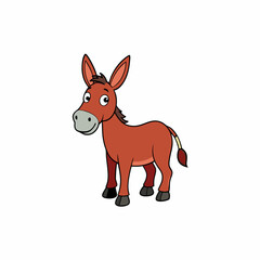 mule isolated on white, mule vector illustration, animal vector art, mule silhouette, pet vector icon, donkey cartoon line art, eps