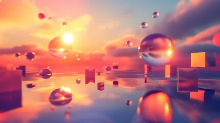 Obraz premium Abstract Sunset Landscape