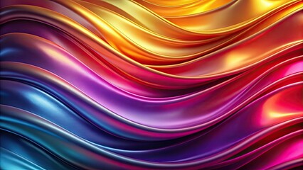 Obraz premium Abstract gradient silk background with wavy design in vibrant colors, silk, background, wavy, abstract, colorful, gradient