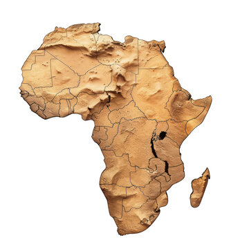 A map of Africa is drawn on a white background