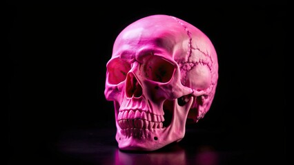 Pink human skull with abstract design, skull, pink, human, abstract,design, vibrant, colorful, creative, art, spooky, creepy