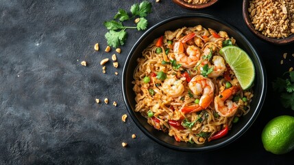 Mouthwatering Thai Fried Noodles. Culinary delight concept
