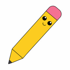 Pencil isolated on white,  pencil vector illustration,  pencil vector art,  pencil silhouette,  educetion vector icon,  pencil cartoon line art, eps