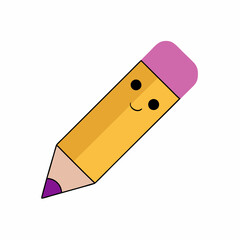 Pencil isolated on white,  pencil vector illustration,  pencil vector art,  pencil silhouette,  educetion vector icon,  pencil cartoon line art, eps