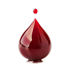 Fototapeta premium A red drop of blood is shown in a glass