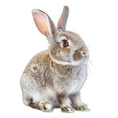 Obraz premium A rabbit is sitting on a white background