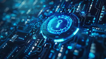 A secure login interface with a holographic key display, enabling secure access to encrypted user accounts