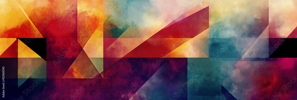 Poster abstract background with geometric shapes