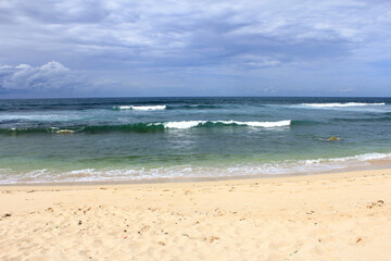 Photo of the ocean with small