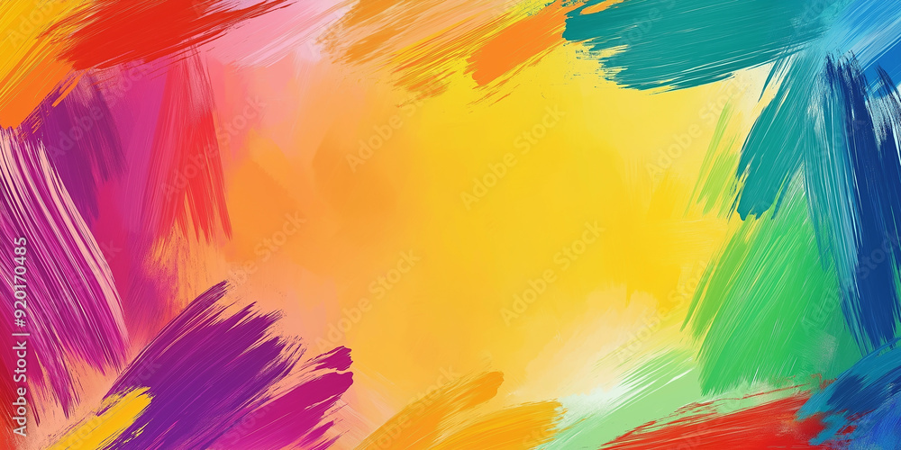 Poster Abstract colorful brushstrokes creating vibrant background design