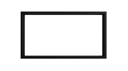 A minimalist black frame ready for your artwork or photographs, transparent background, white background