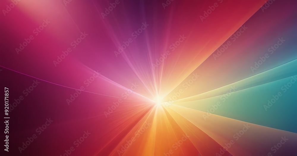 Poster abstract background with colorful lines and rays