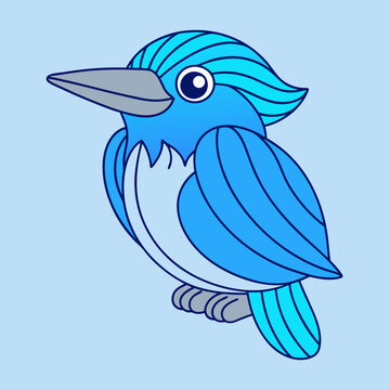 recommend clip art: Kingfisher bird icon vector line art illustration
                    