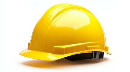 Fototapeta premium Yellow safety helmet isolated on a white background